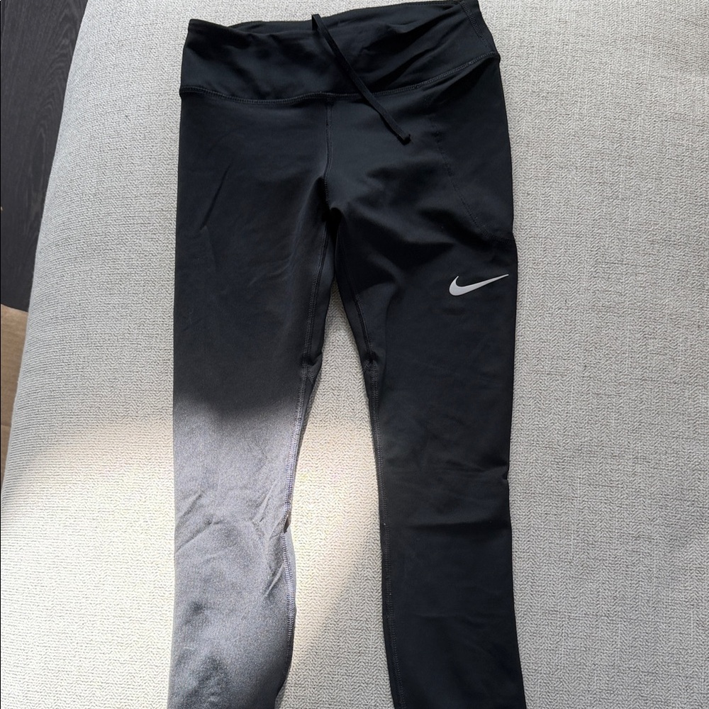 Nike Kids Black Leggings with White Logo